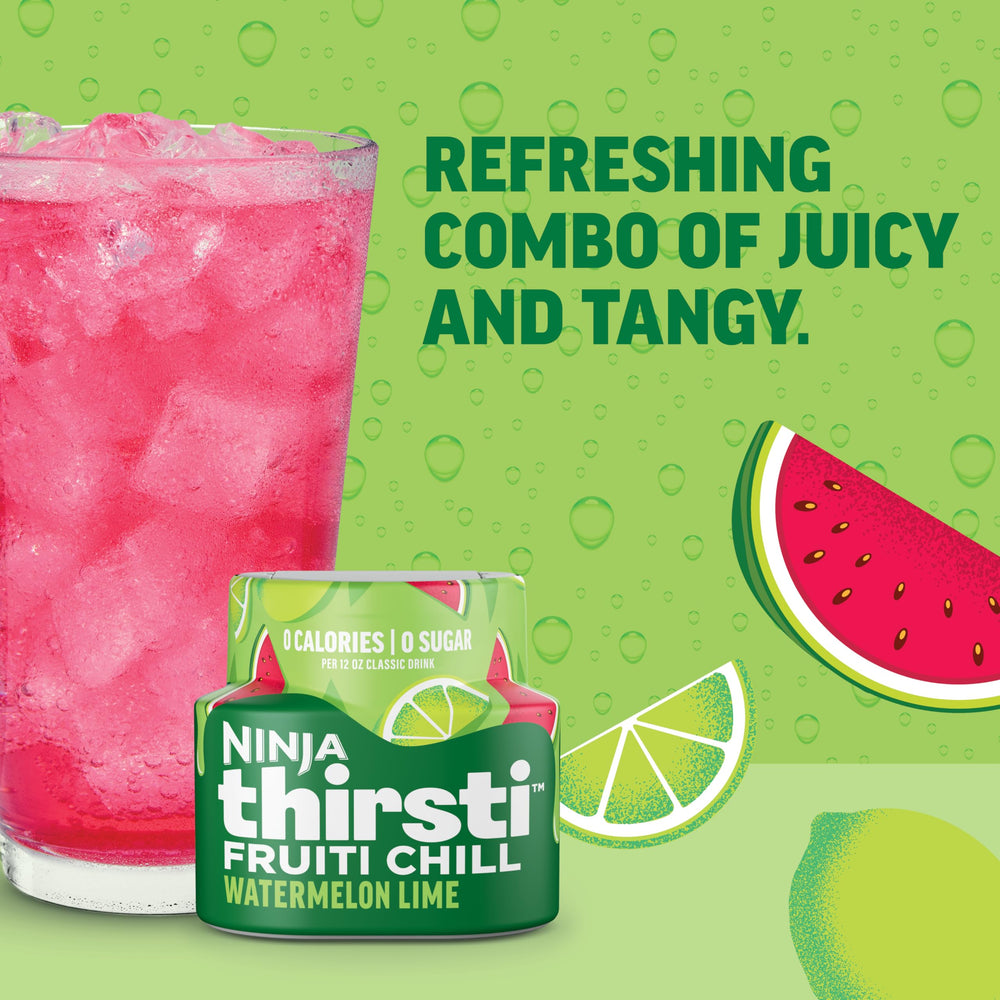 Ninja Thirsti FruitI Chill zero sugar bottles emphasize calorie-free flavor.