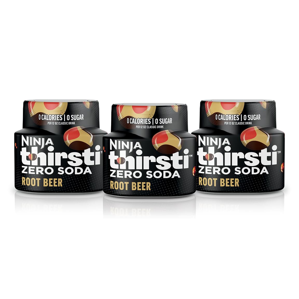 Ninja Thirsti Root Beer bottle showing classic flavor with zero calories
