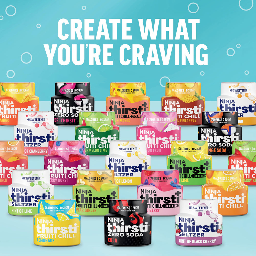 Ninja Thirsti three-pack box on a kitchen counter, space-saving hydration option