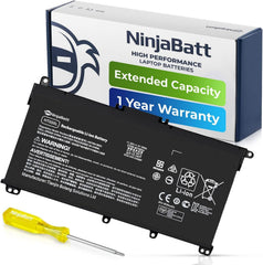 NinjaBatt HT03XL battery close-up highlighting premium cells for reliable HP power
