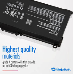 NinjaBatt HT03XL side-view reveals slim profile for HP Pavilion models