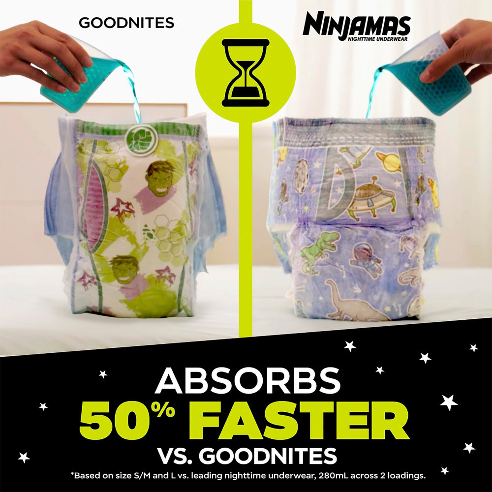 Ninjamas hypoallergenic, latex-free material gentle on sensitive skin.
