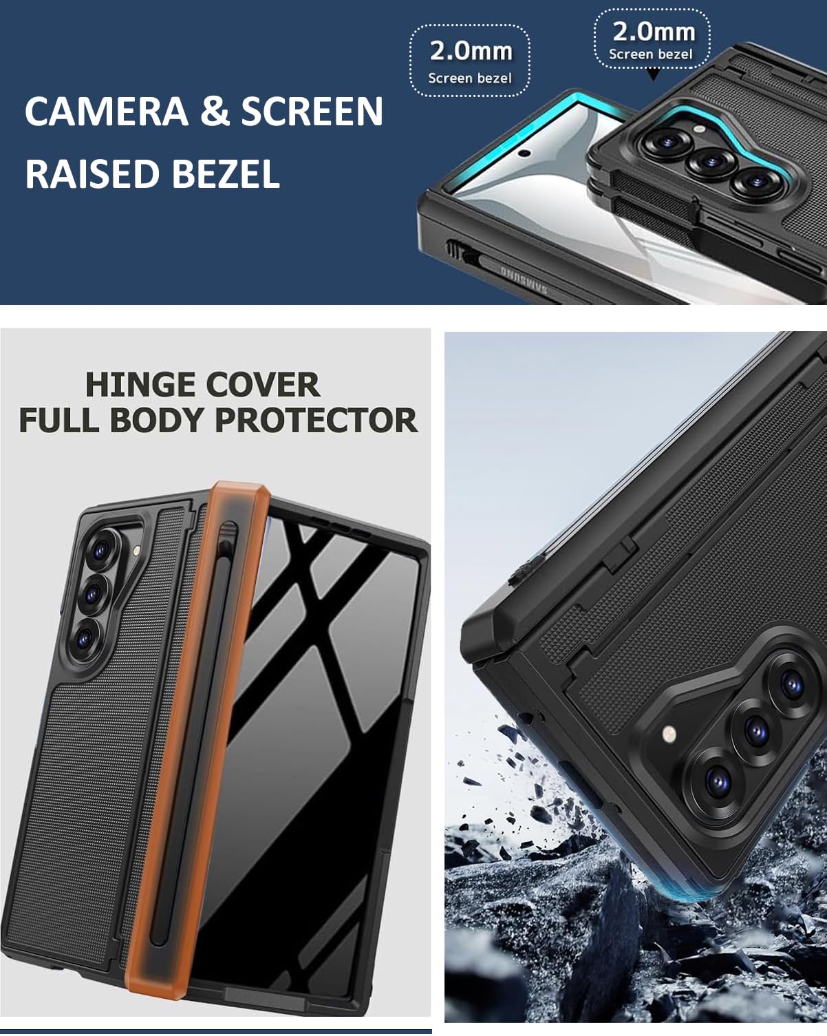 NINKI Z Fold 7 case hinge protector reduces wear on the hinge.