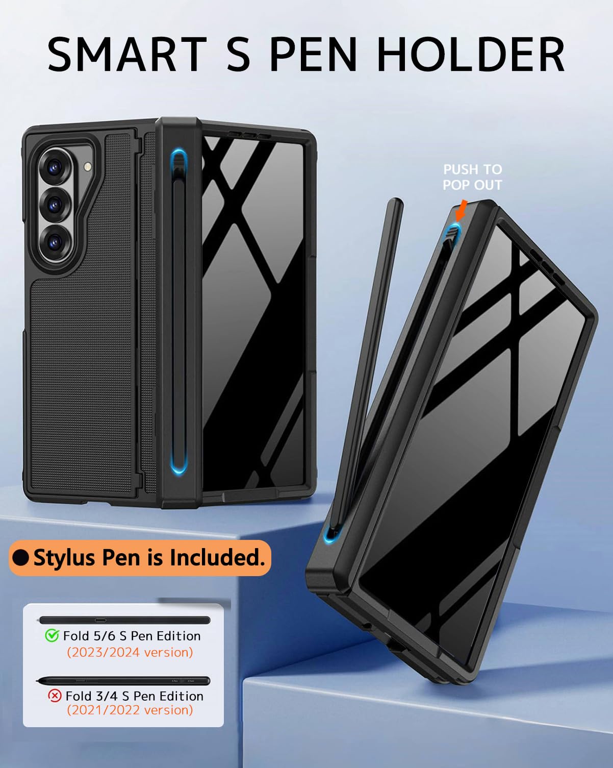 NINKI Z Fold 7 case S Pen slot keeps your pen secure during travel.
