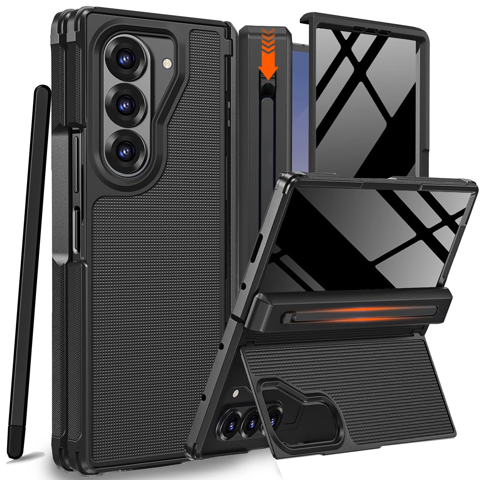 NINKI Z Fold 7 case with stylus holder for quick access and protection.