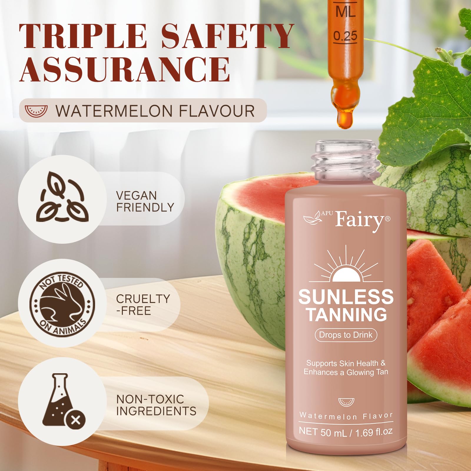 Ninsiec tanning drops added to smoothie for convenient daily use