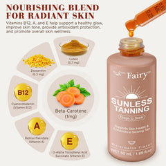 Ninsiec tanning drops pouring into a glass to mix with a drink