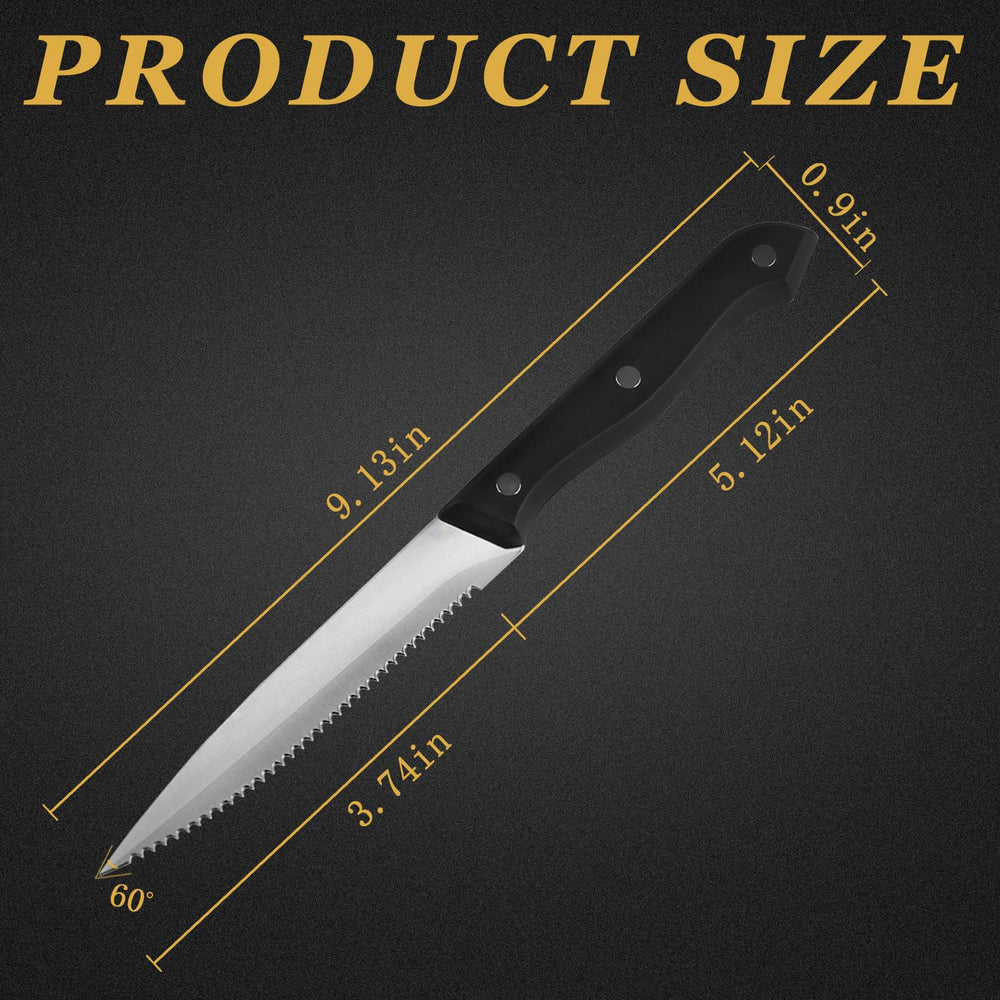 Ninsula steak knives ergonomic handle delivers comfortable grip.