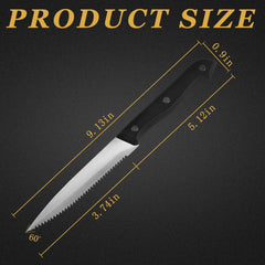 Ninsula steak knives ergonomic handle delivers comfortable grip.