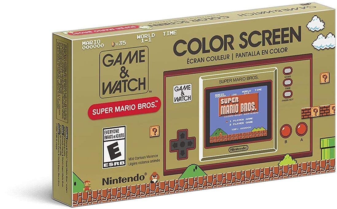 Nintendo Game & Watch Super Mario Bros front view for retro, portable play