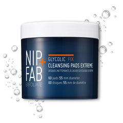 Nip+Fab Glycolic Fix Night Pads Extreme bottle close-up for brighter, smoother skin