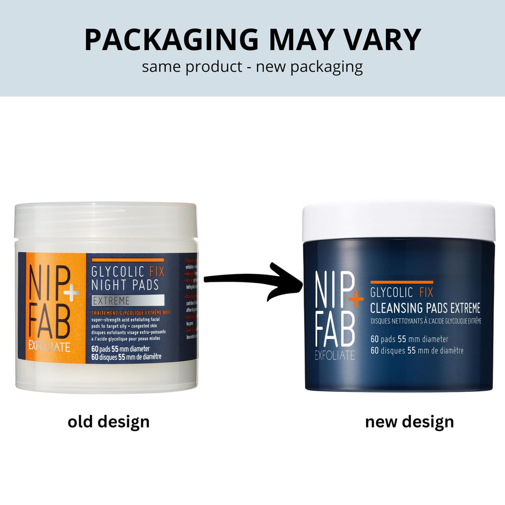 Nip+Fab pads arranged for nightly exfoliation and renewal
