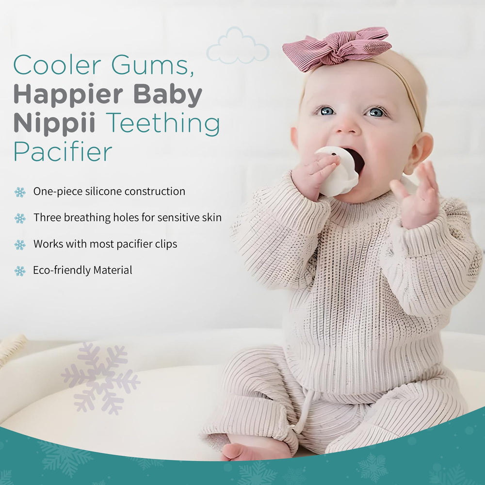 Nippii Dishwasher-safe teether is easy to sanitize after meals.
