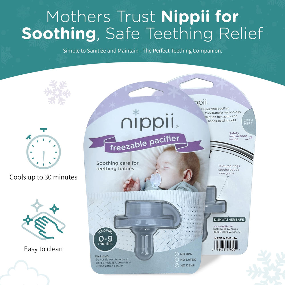 Nippii Freezable Pacifier with leak-free design prevents spills during use.