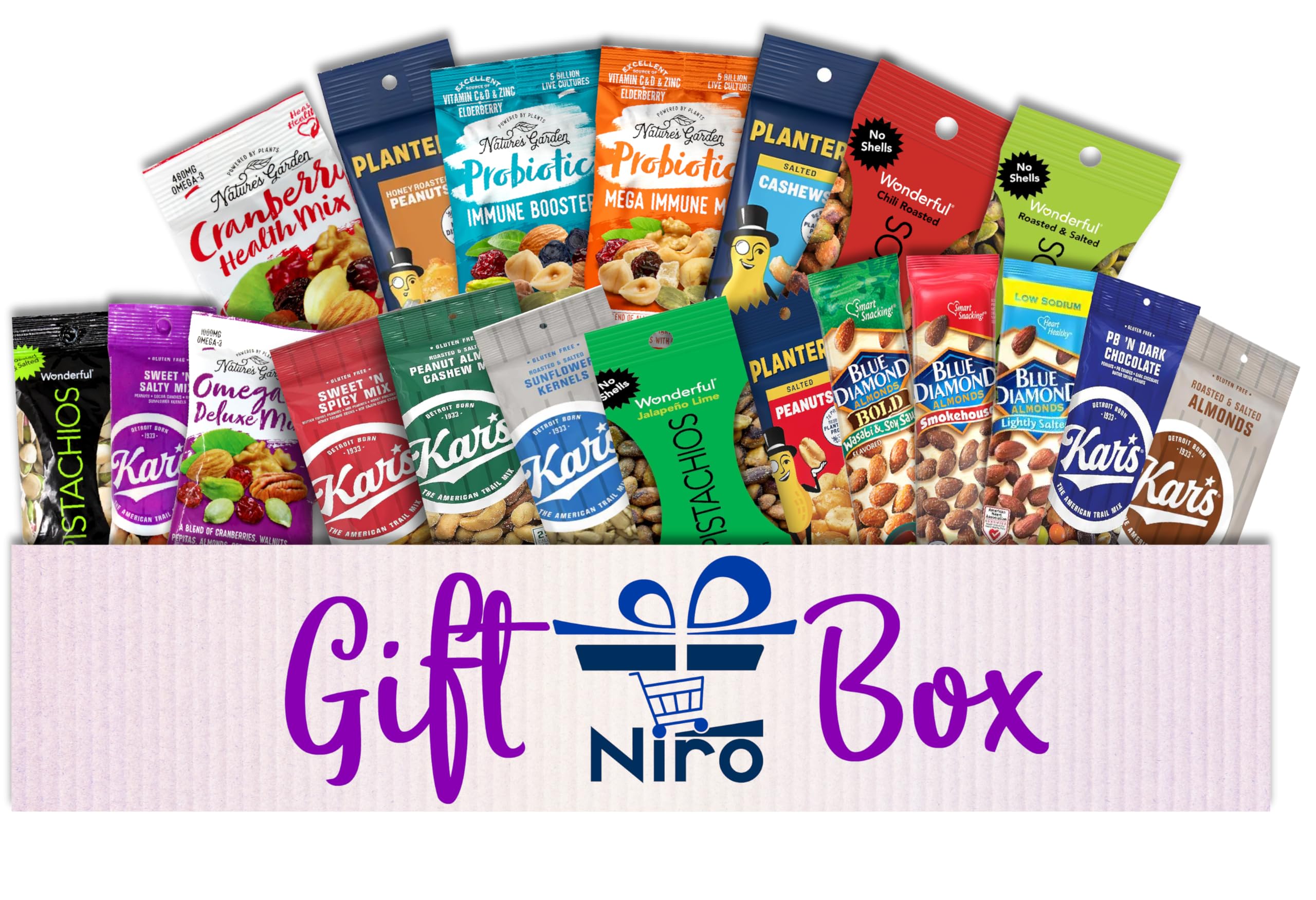Niro trail mix with individually wrapped packs for office breaks.