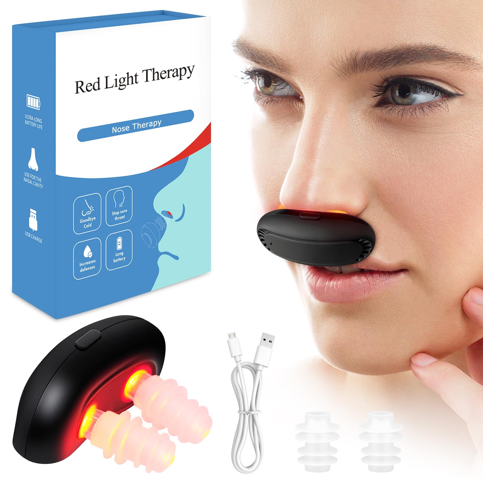 NISAIKLUZ nasal red-light device for comfortable breathing.