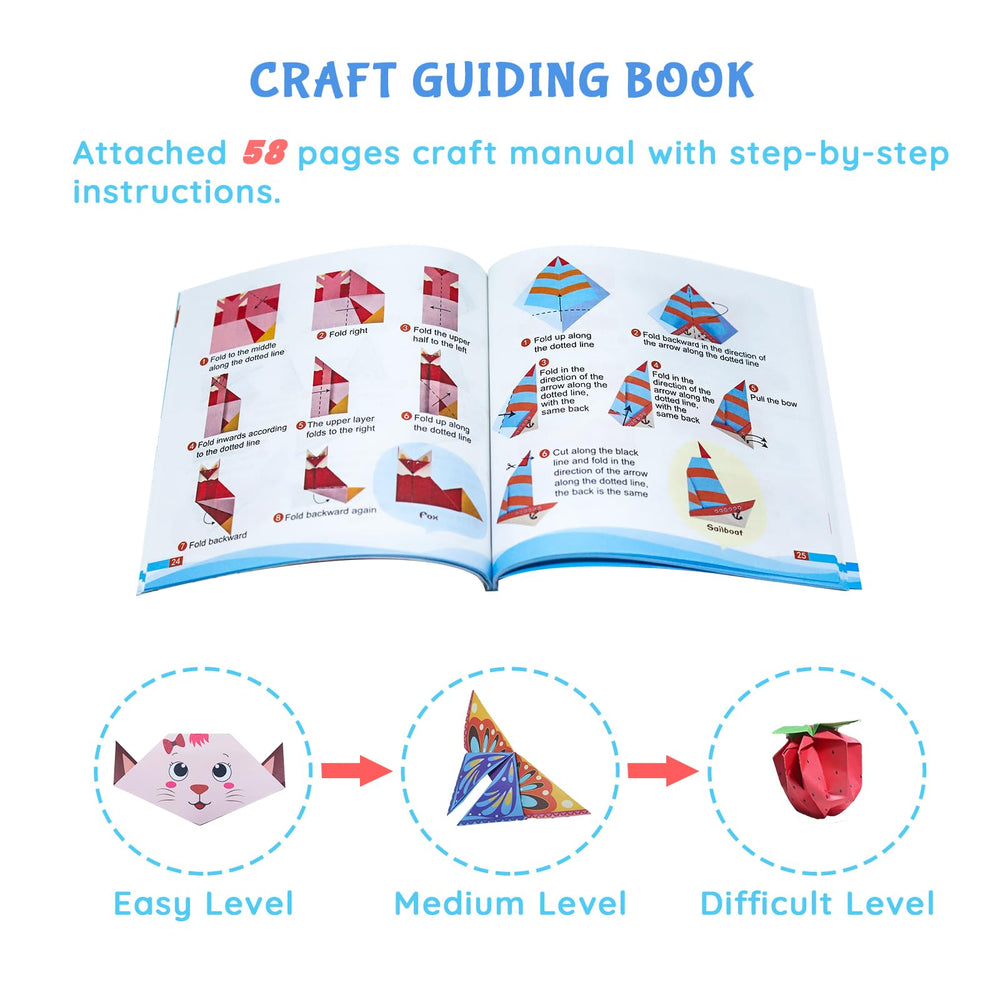 NISCHA Origami instruction book provides step-by-step guides for budding crafters