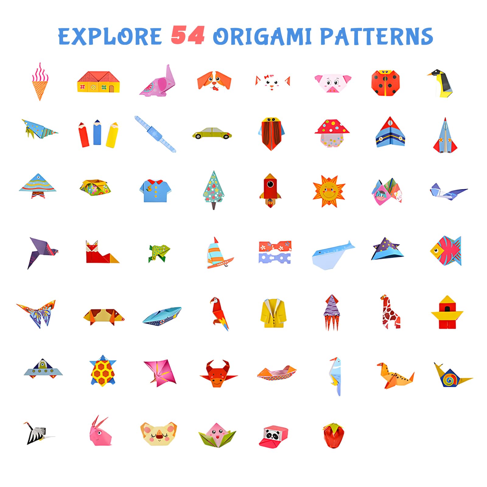 NISCHA Origami patterns section shows 54 designs to spark imagination