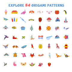 NISCHA Origami patterns section shows 54 designs to spark imagination