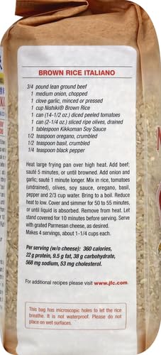 Nishiki Premium Brown Rice kitchen-counter with measuring cup for prep.