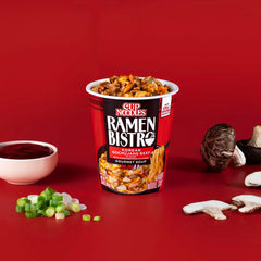 NISSIN Cup Noodle Ramen Bistro vegetables like carrot and bok choy add crunchy texture.