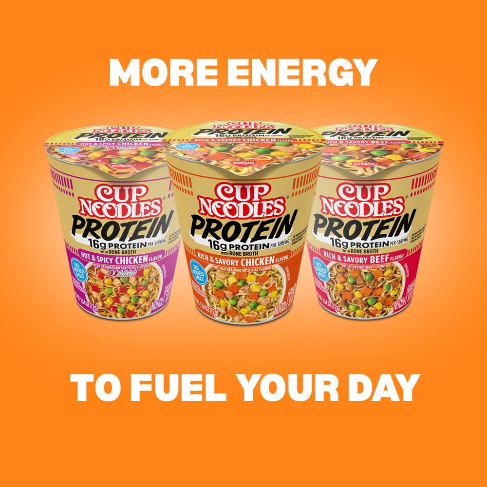 Protein-packed beef noodles ideal for desk or dorm snacks