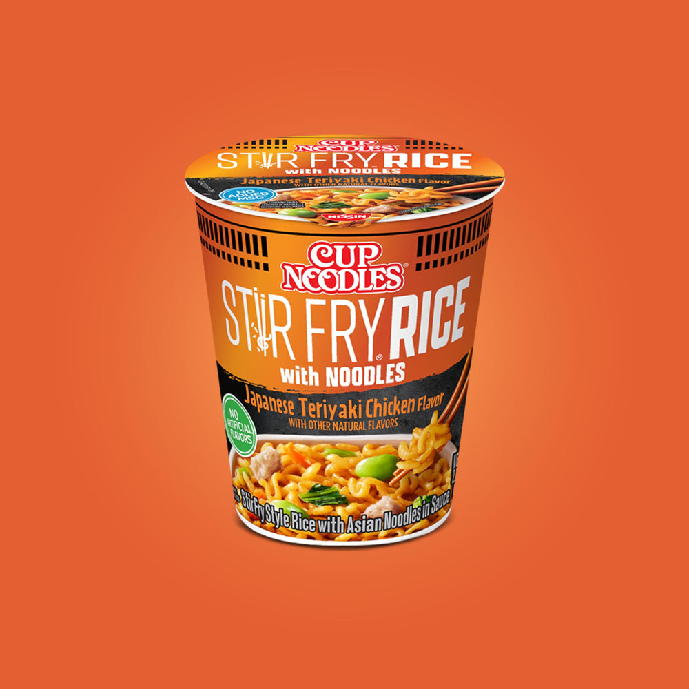 Nissin Cup Noodles Stir Fry Rice with Noodles Teriyaki Chicken includes no added MSG or artificial flavors.