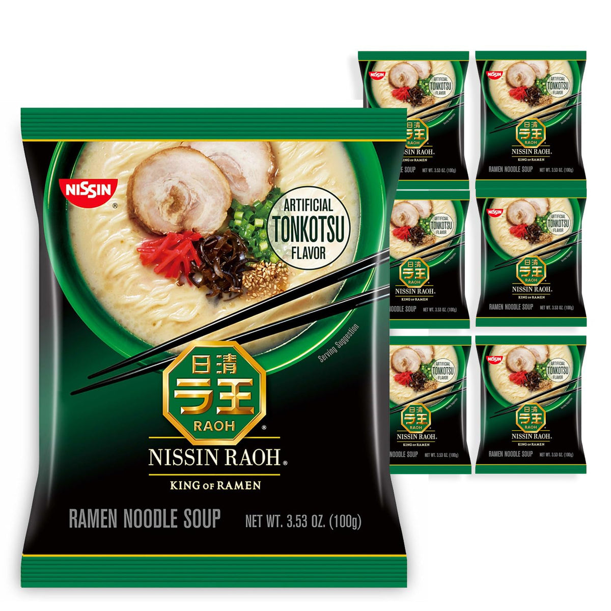 Nissin RAOH Tonkotsu ramen bowl ready for a restaurant-quality meal at home
