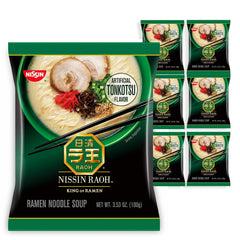 Nissin RAOH Tonkotsu ramen bowl ready for a restaurant-quality meal at home