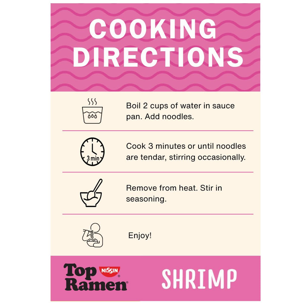NISSIN Top Ramen Shrimp pack of 24 supports busy weeknights