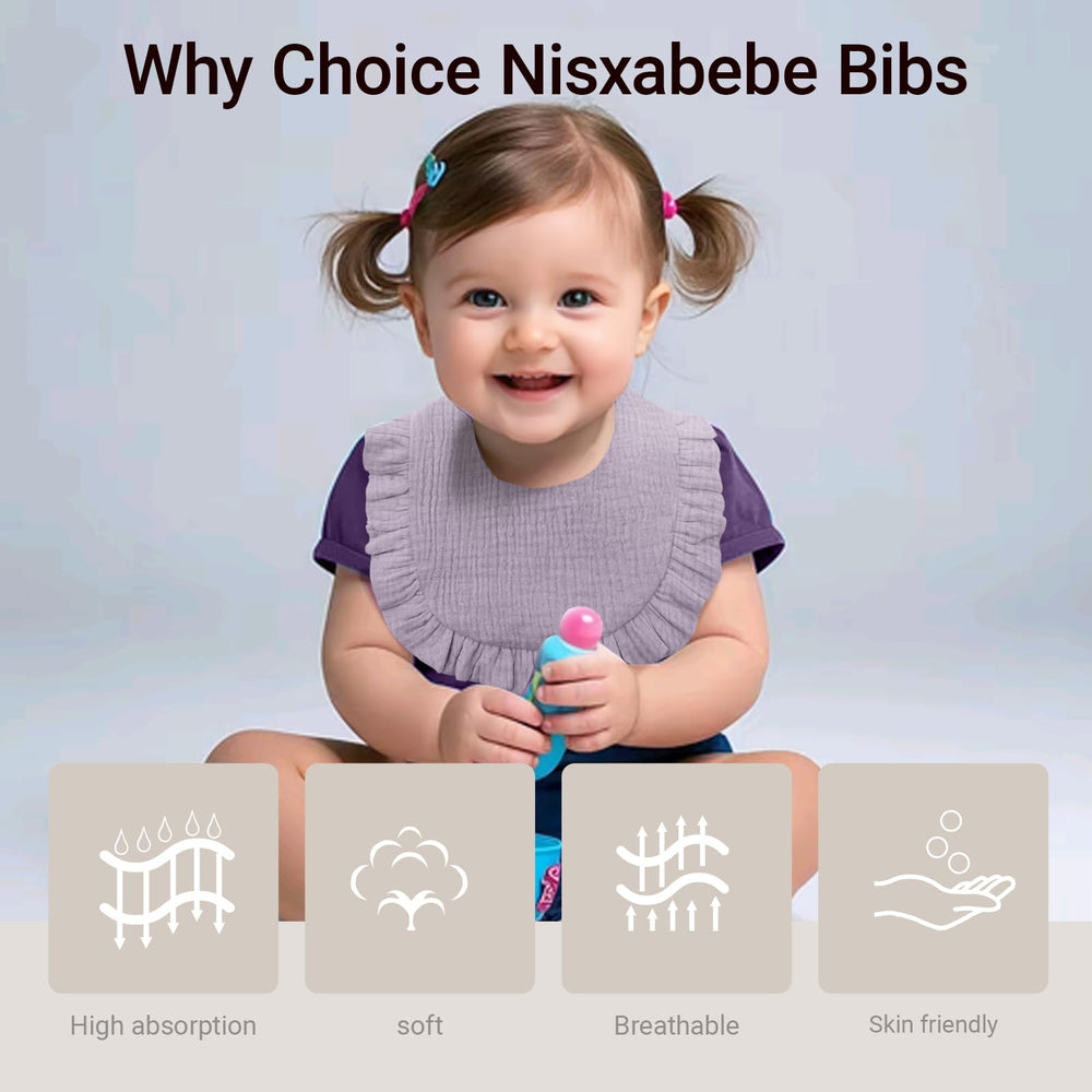 NISXABEBE bibs in a colorful collection for versatile styling.
