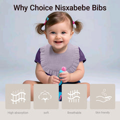 NISXABEBE bibs in a colorful collection for versatile styling.