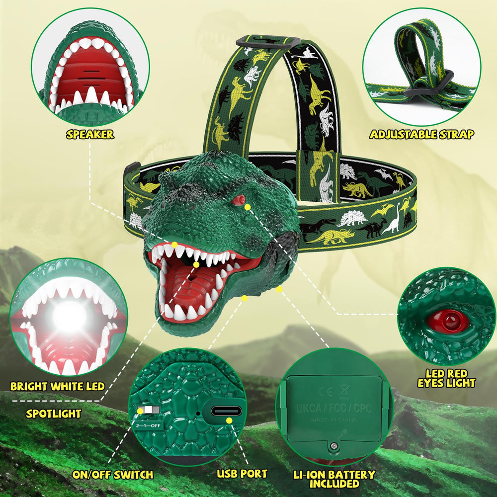 Nitigo headlamp in roar mode delivering playful sound and steady light.