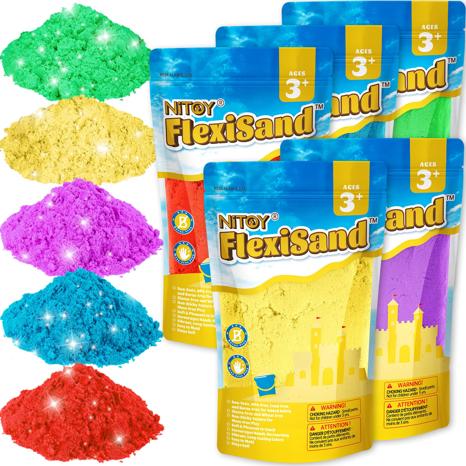 NiToy FlexiSand 11lbs color pack ready for creative sensory play