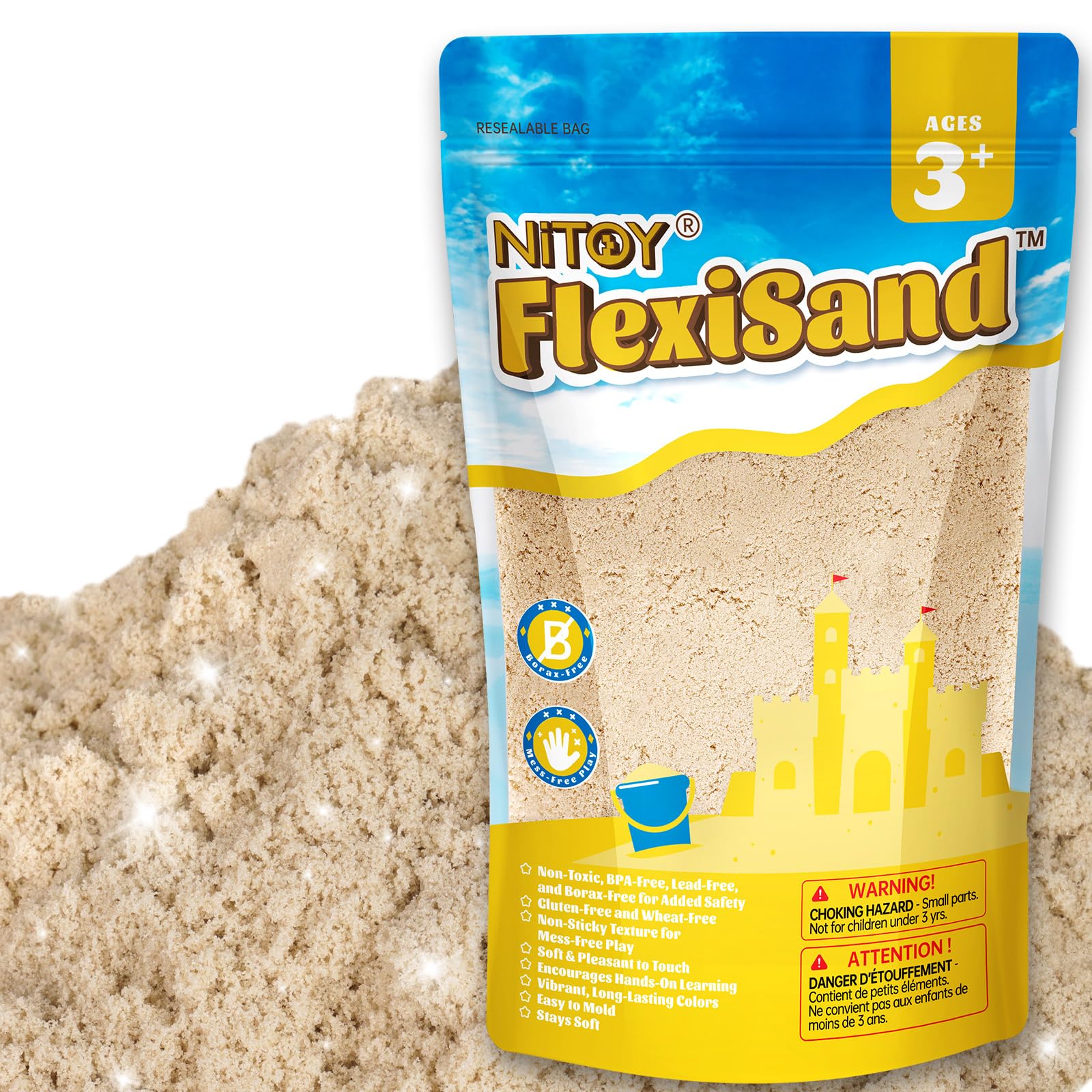 NiToy FlexiSand 2.2lbs bulk pack ready for creative shaping and sensory play.
