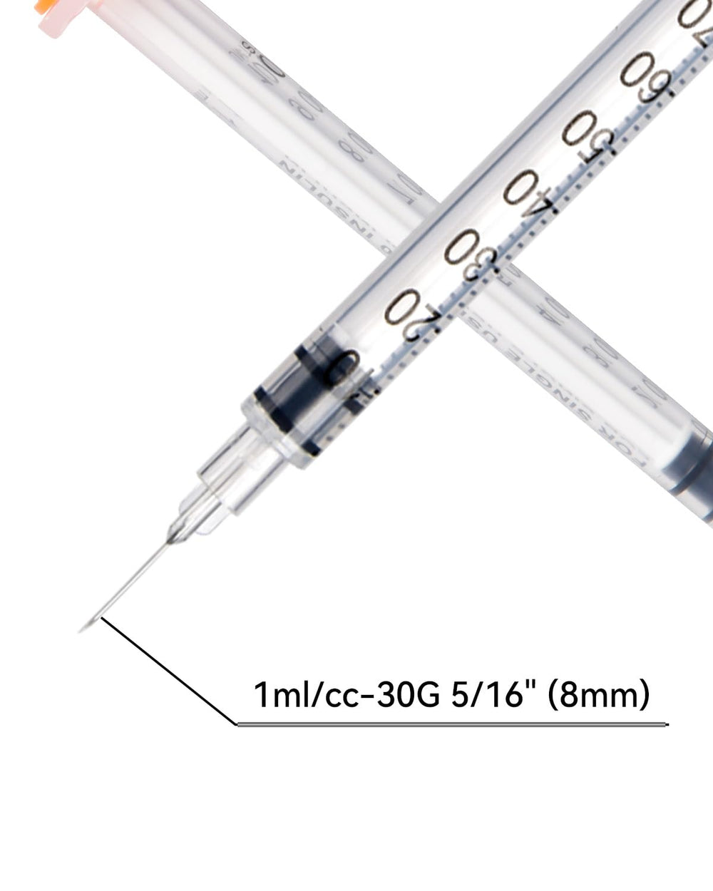 NITYLNRE U-100 syringe showing smooth inner wall for easy plunger movement