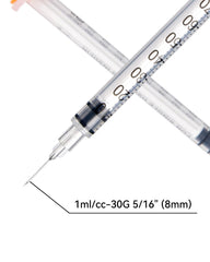NITYLNRE U-100 syringe showing smooth inner wall for easy plunger movement