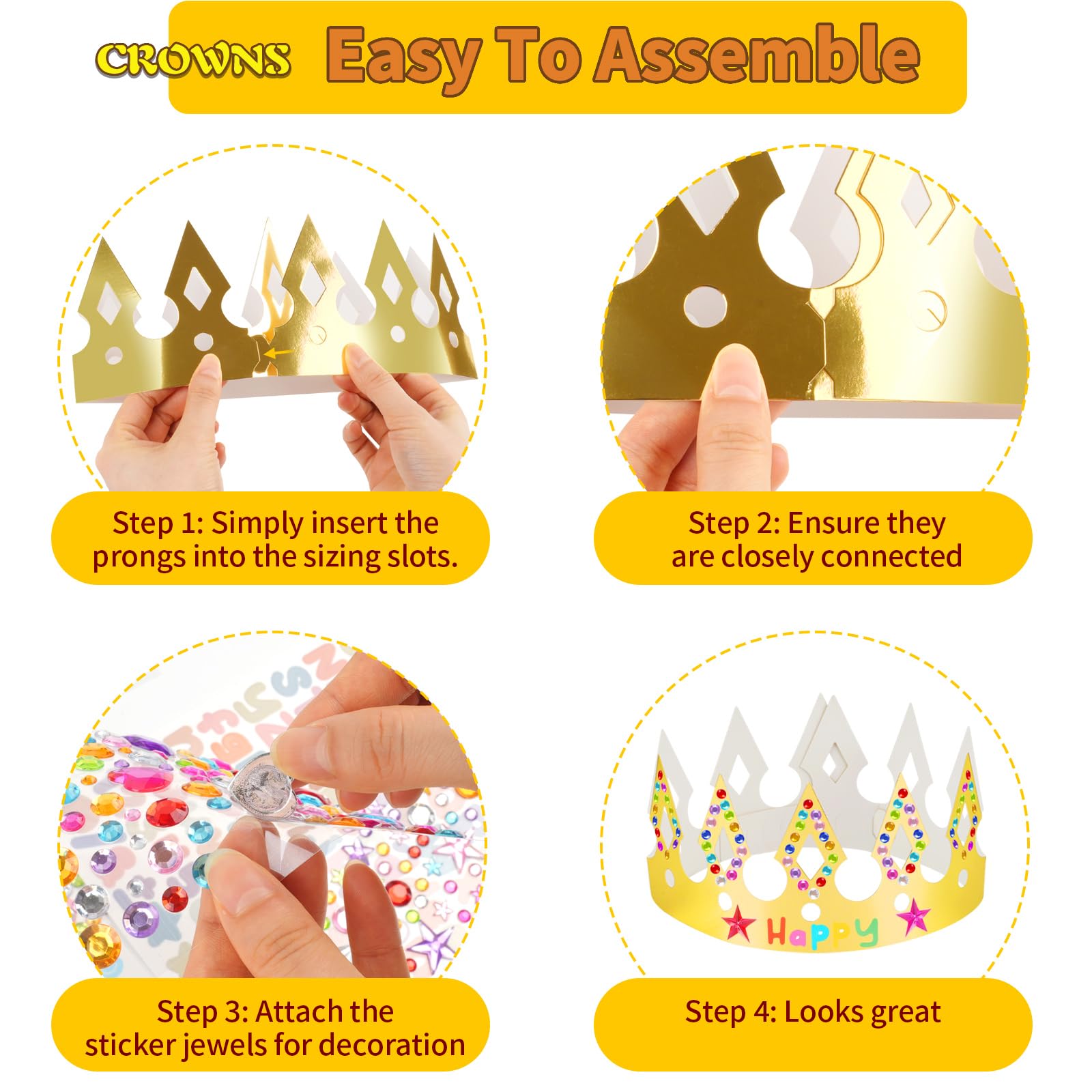 NIUBIER Adjustable crowns fit kids and adults for inclusive celebrations