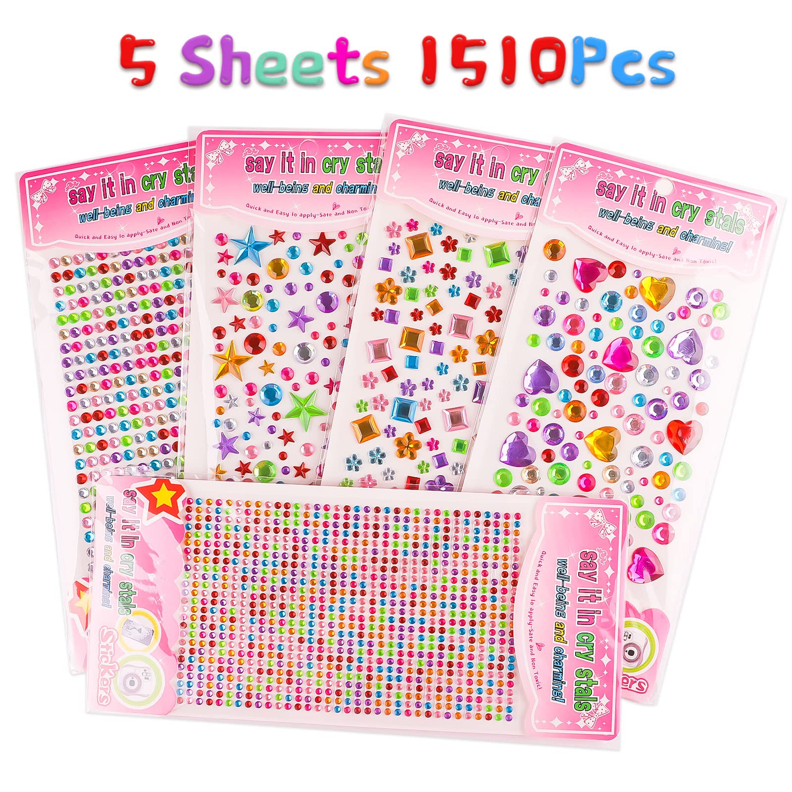 NIUBIER Gem Stickers show self-adhesive gems that require no glue.
