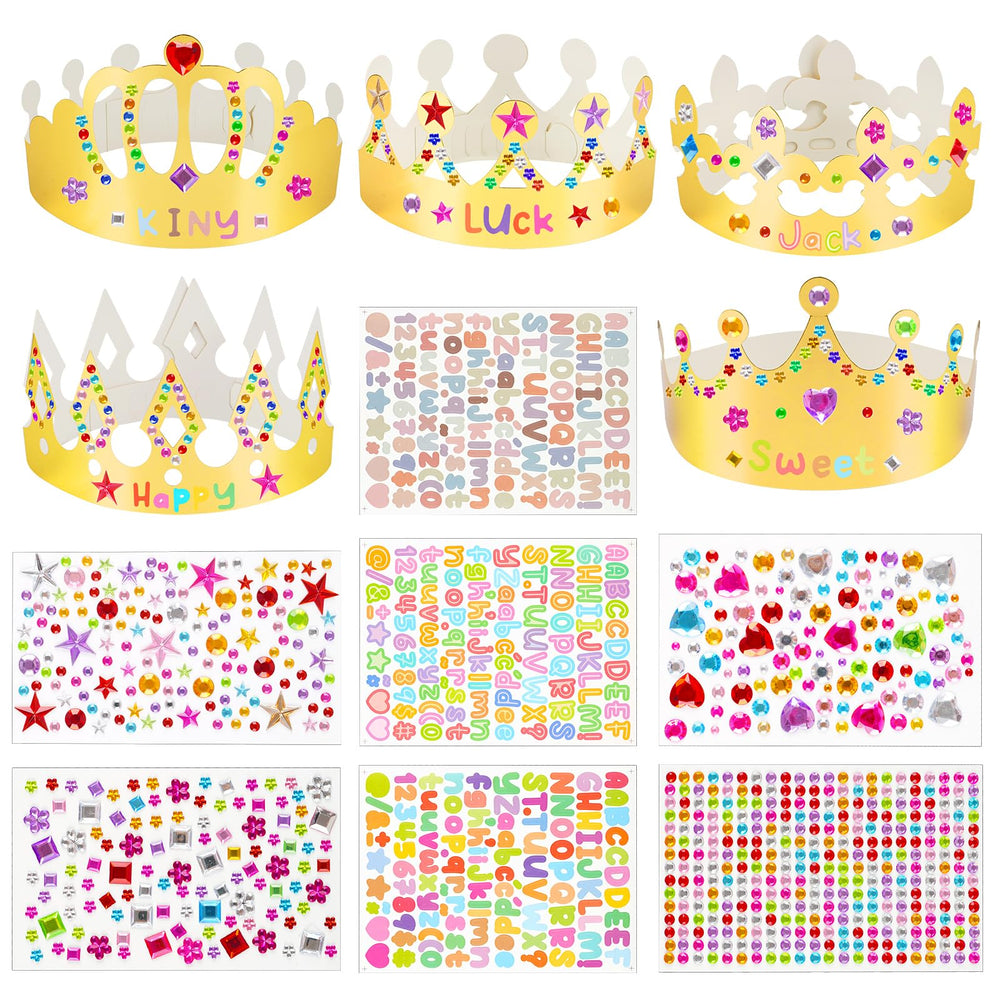 NIUBIER Gold Paper Crowns set for kids' parties