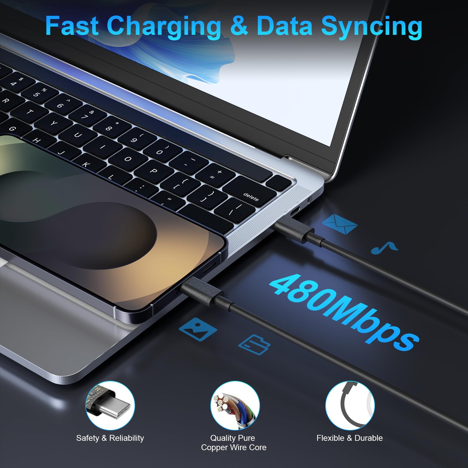Niubil PD3.0 charger suitable for Samsung and iPhone fast charging.
