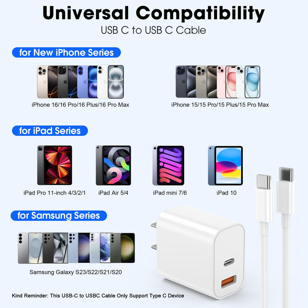 Niubil dual-port 20W charger side view supports simultaneous charging