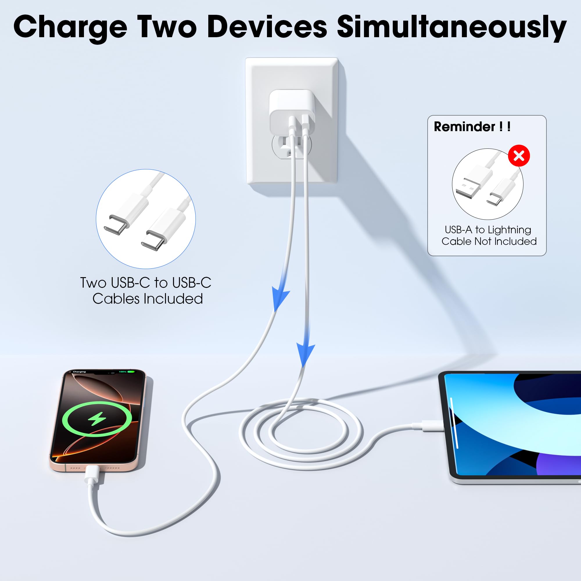 Niubil wall charger back view shows compact design