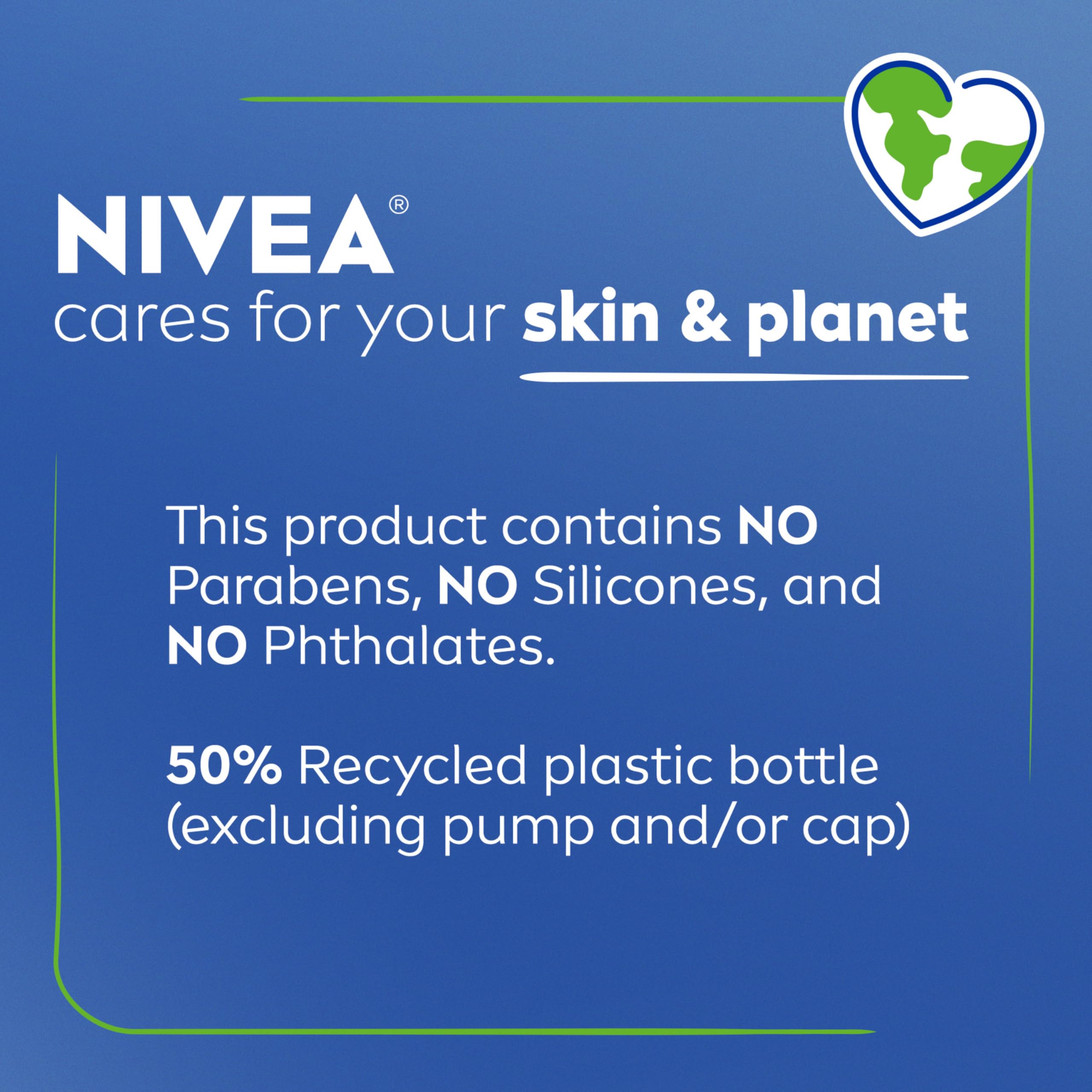 NIVEA triple-pack display of 16.9 oz bottles for bulk value