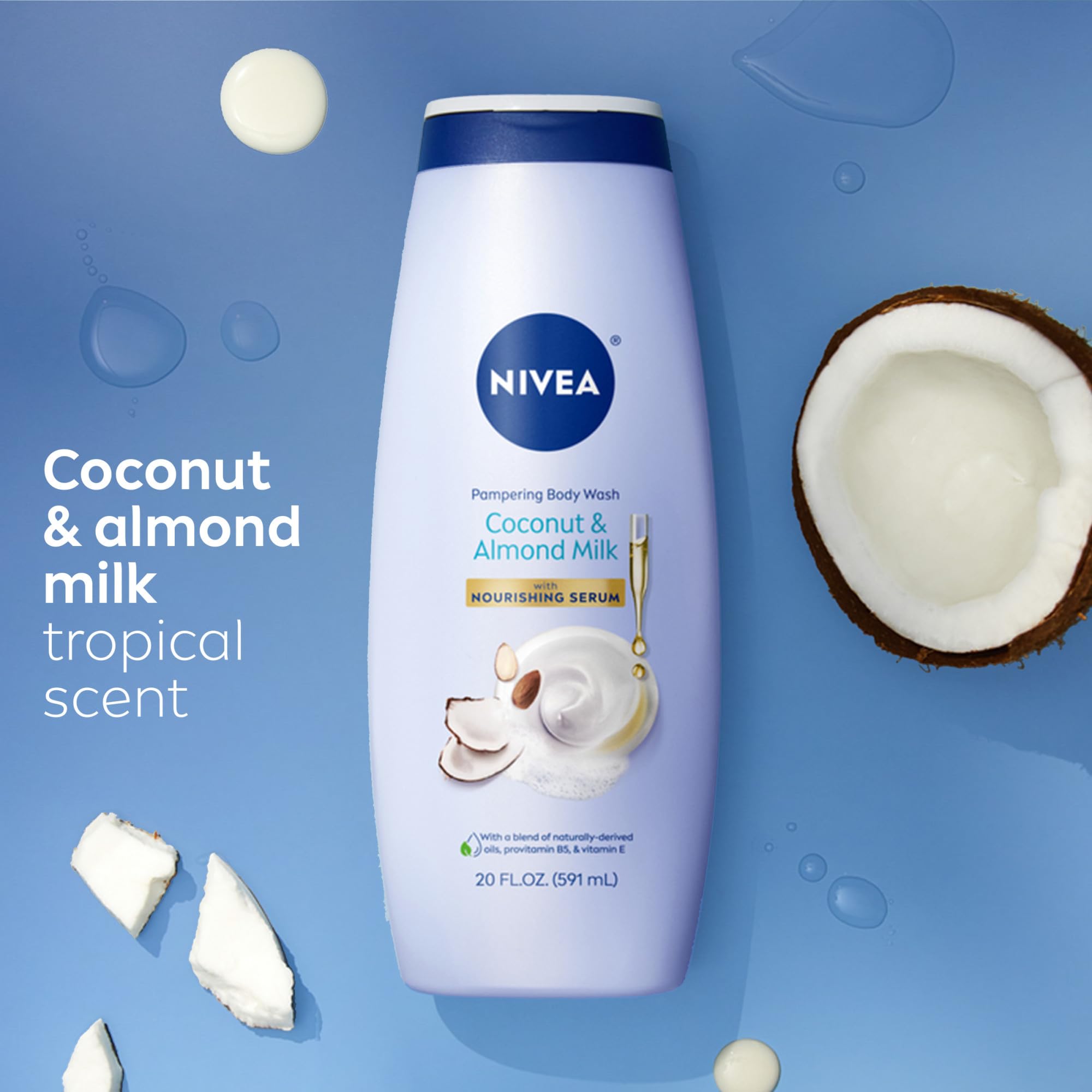 Biodegradable formula emphasis on NIVEA coconut milk wash