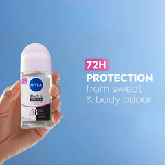 NIVEA Black & White Invisible Roll-On underarm-application demonstrates easy daily use