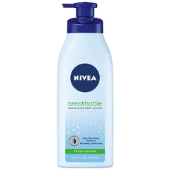 NIVEA Breathable Nourishing Body Lotion Fresh Fusion pump bottle ready for daily use