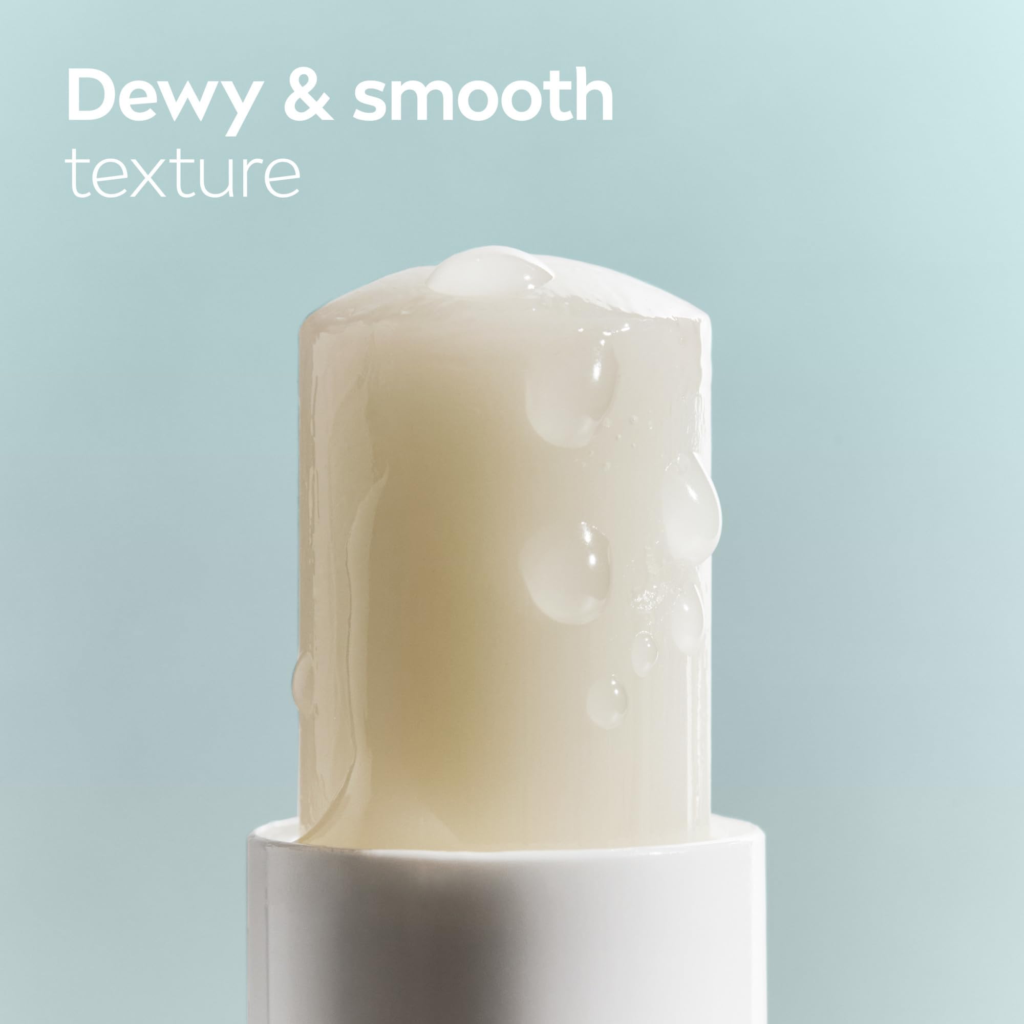 NIVEA Dewy Lip Care on lips exhibits dewy finish and softness.