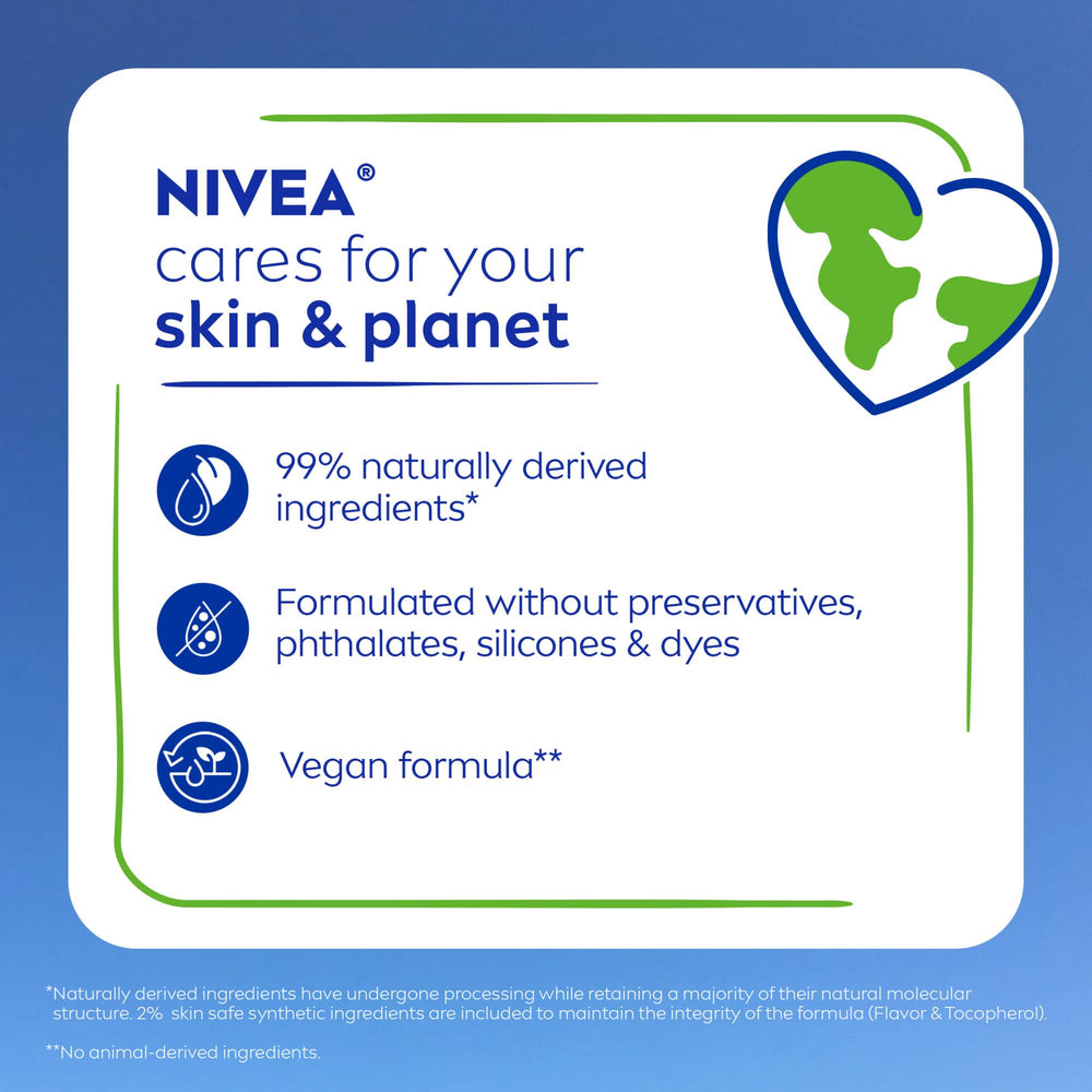 NIVEA Dewy Lip Care pack of four tubes.