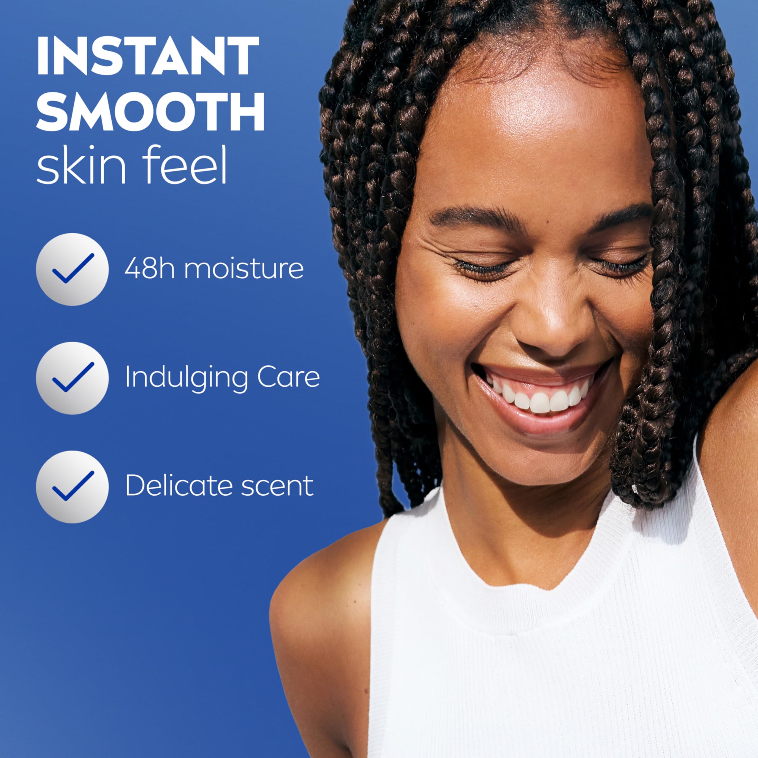 NIVEA dry-skin-to-smooth-appearance demonstrates smoothing after application.